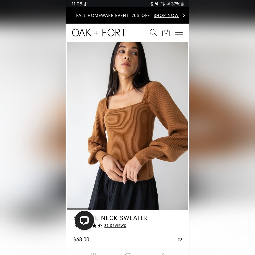 Square neck sweater